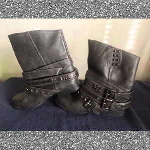 “Not Rated” grey studded boots